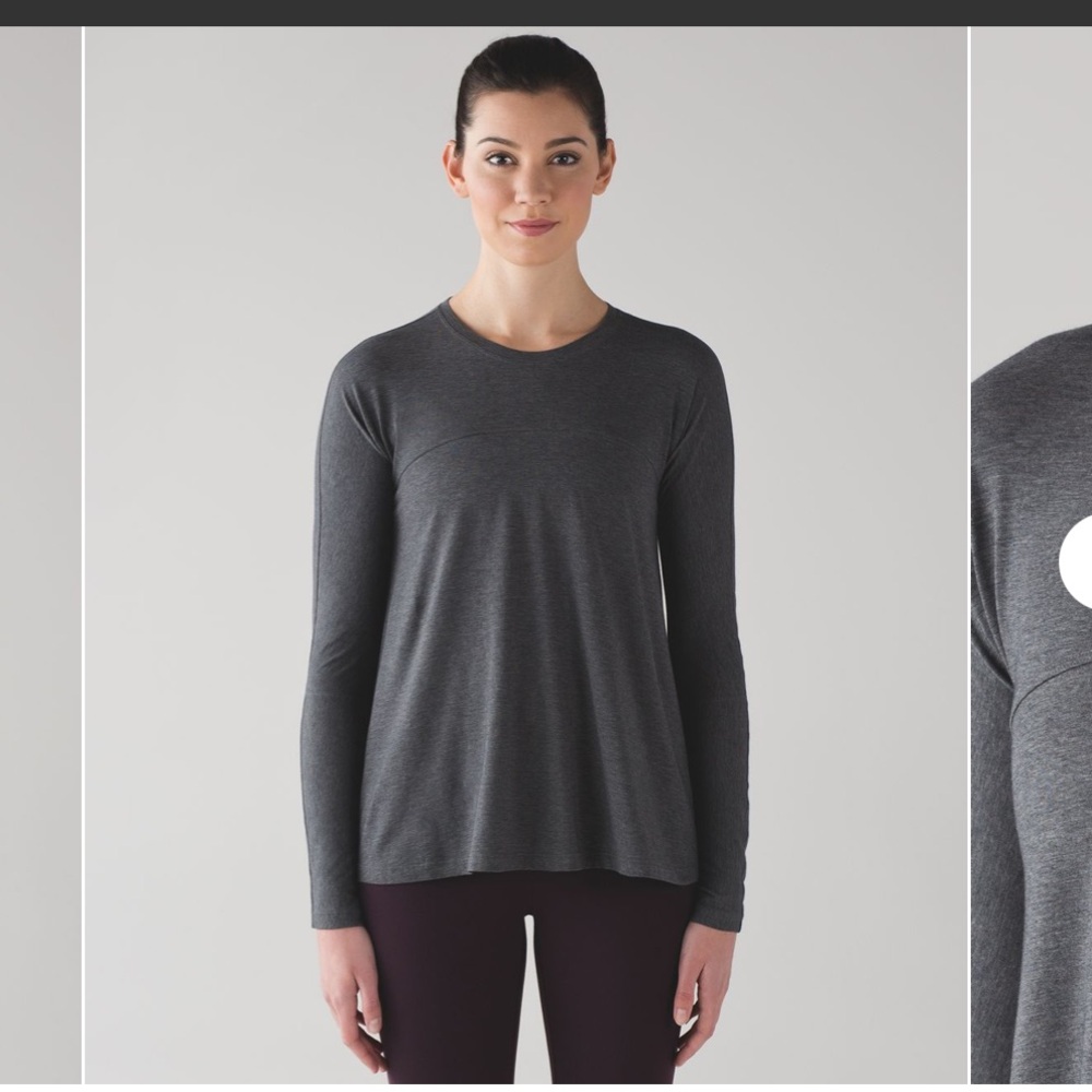 lululemon athletica Women's Long Sleeve Crew Top in Dark Gray